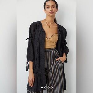 Maeve Anthropologie Eyelet Balloon-Sleeve Kimono, Size One Size